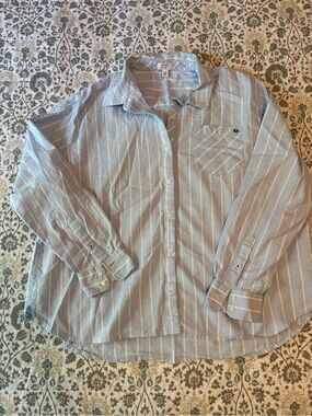 Light Blue Striped Button-Up Shirt